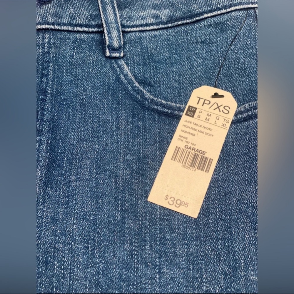 Garage Blue Denim Mini Skirt | NWT | XS Classic Jean Skirt - Picture 3 of 4